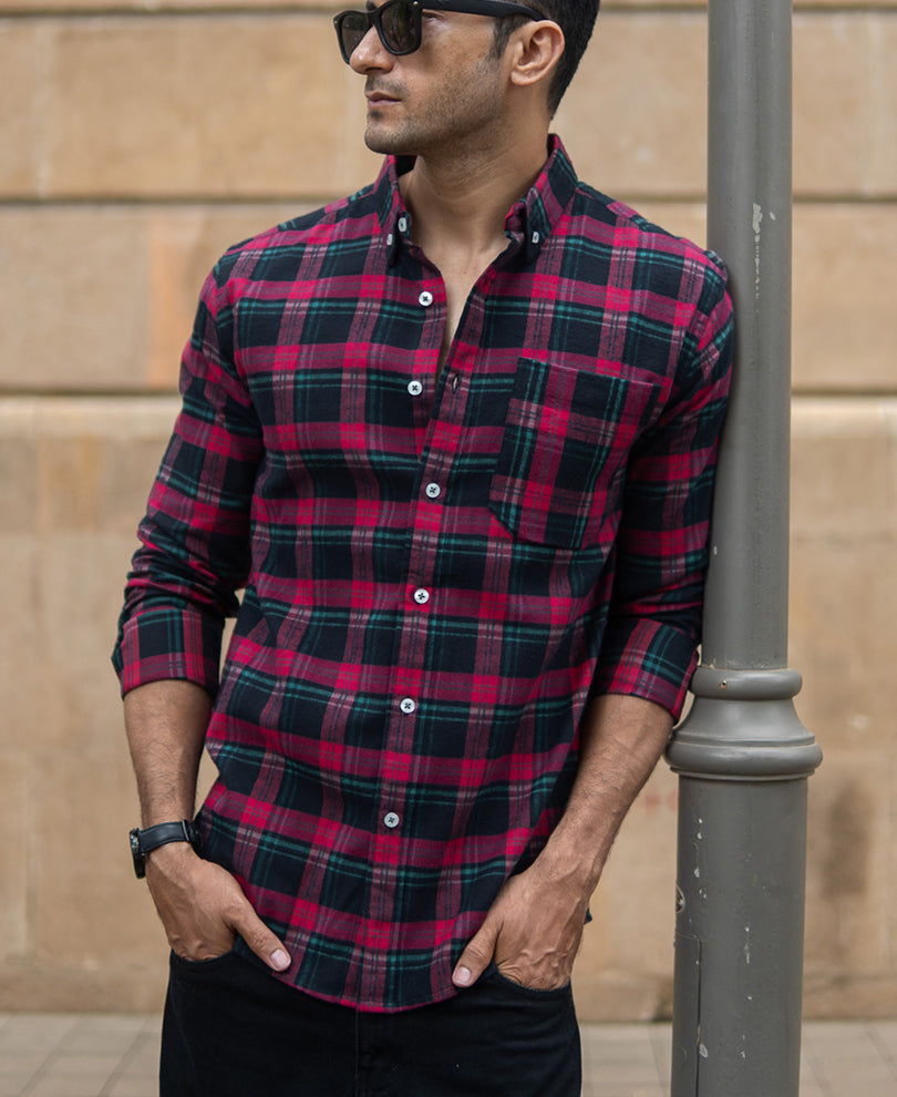 Multicolour Checks Shirt With Pocket