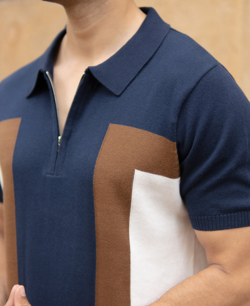Multicolour Striped Polo T-Shirt