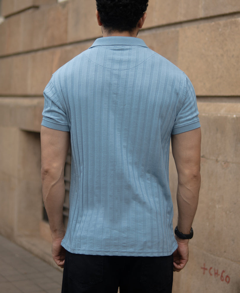 Grey Sky Self Stripe T-Shirt