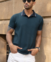 Teal Contrast Collar T-Shirt