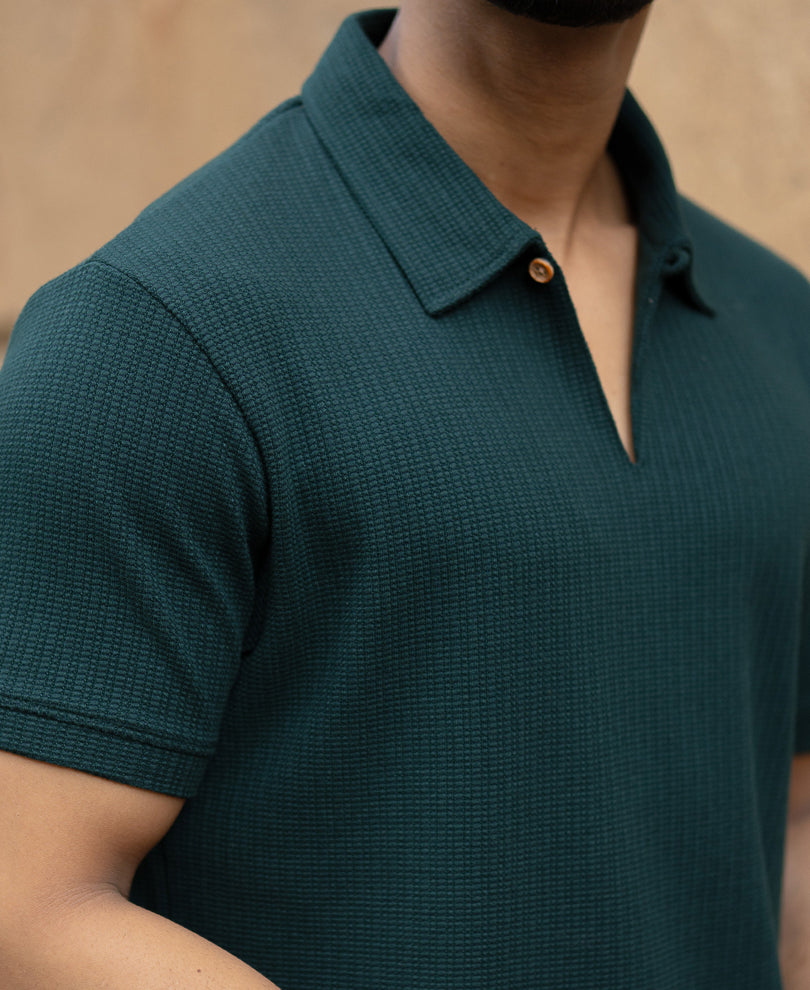 Pine Green Structured T-Shirt