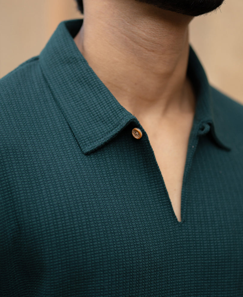 Pine Green Structured T-Shirt
