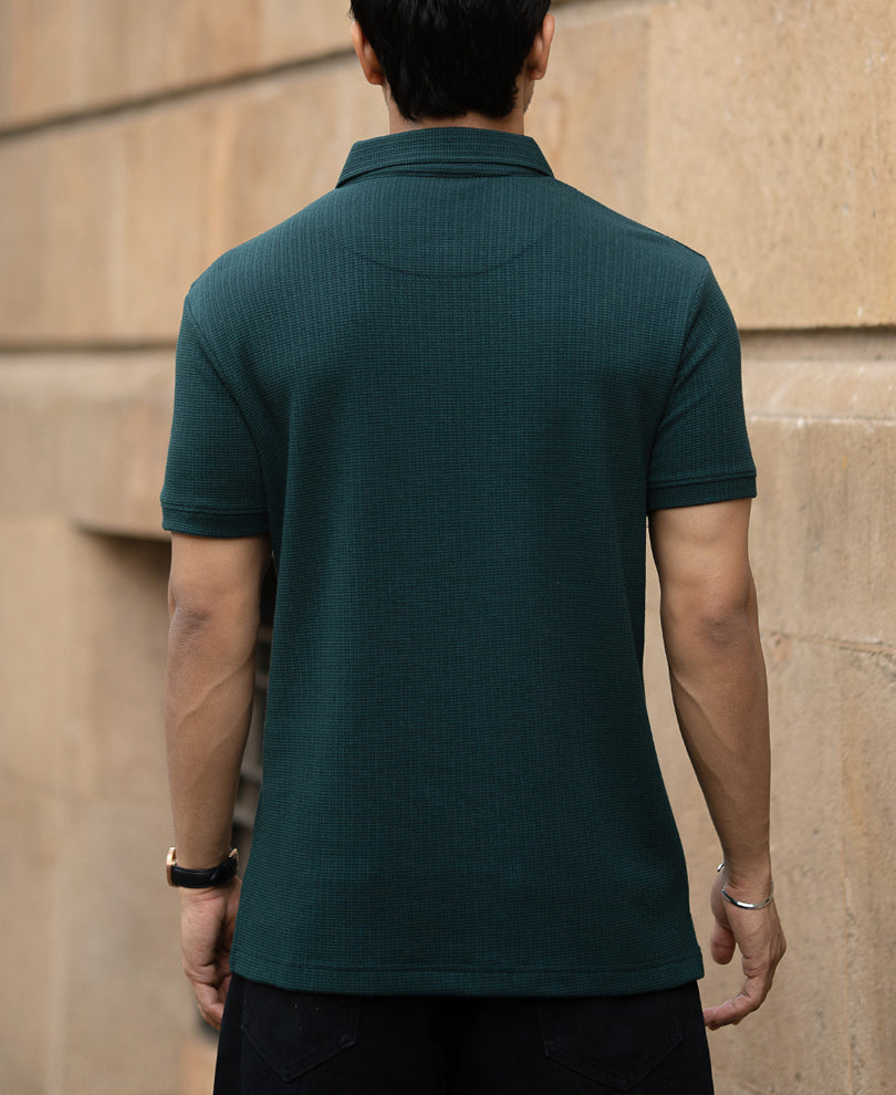 Pine Green Structured T-Shirt
