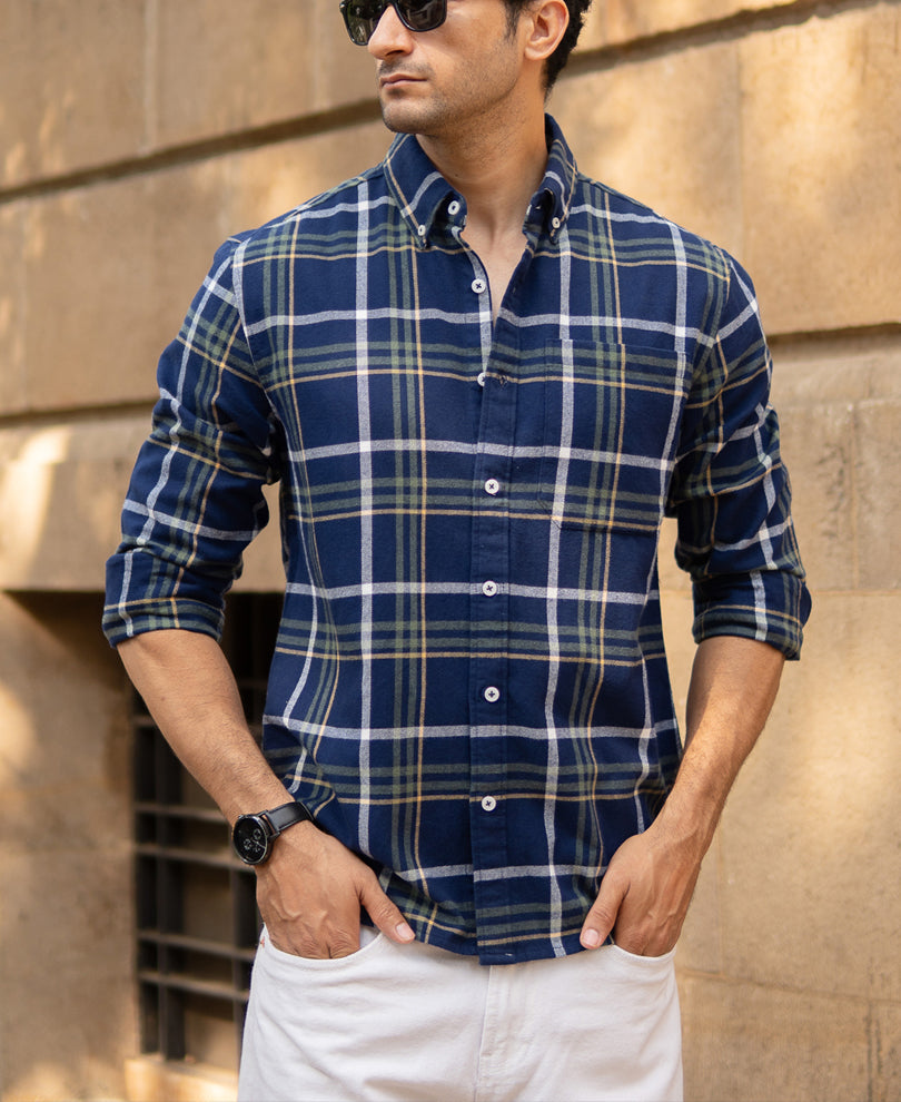 Navy Checks Shirt