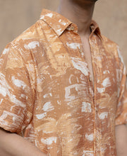 Mustard Abstract Print Flowy Shirt