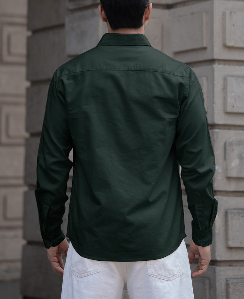 Bottle Green Full Sleeves Shirt