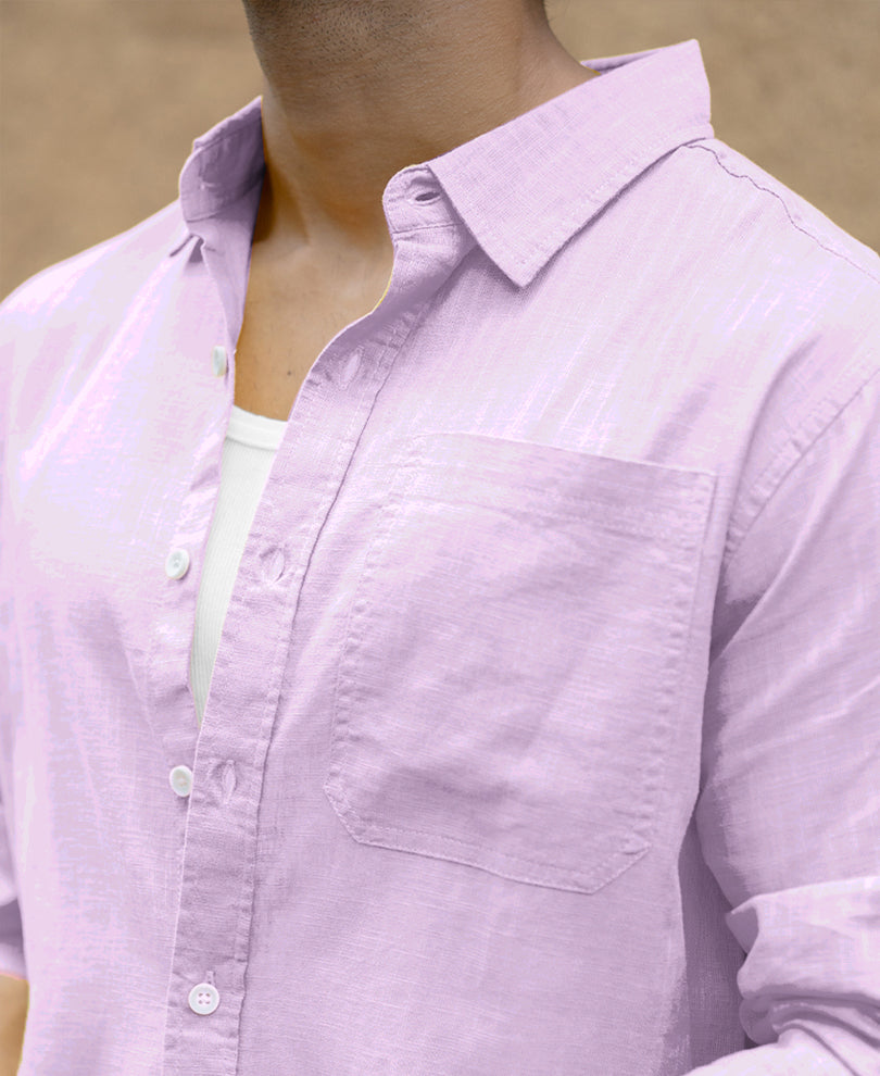 Light Lilac Linen Blend Shirt