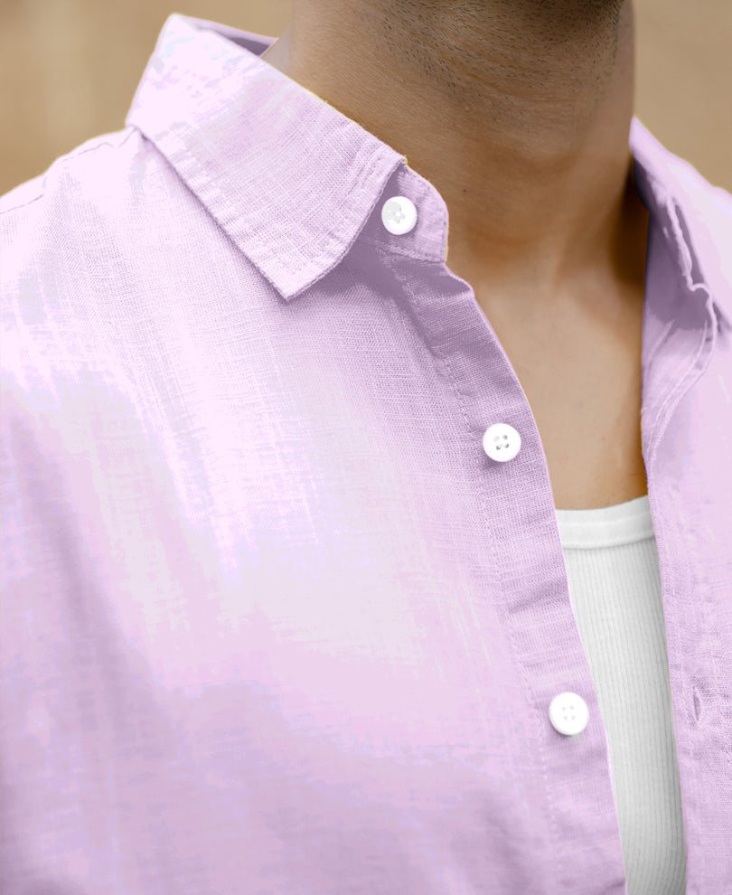 Light Lilac Linen Blend Shirt