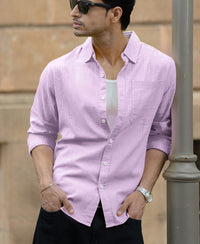 Light Lilac Linen Blend Shirt