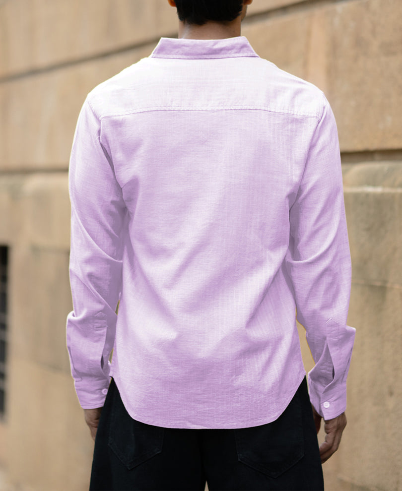 Light Lilac Linen Blend Shirt