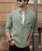 Sage Green Linen Blend Shirt