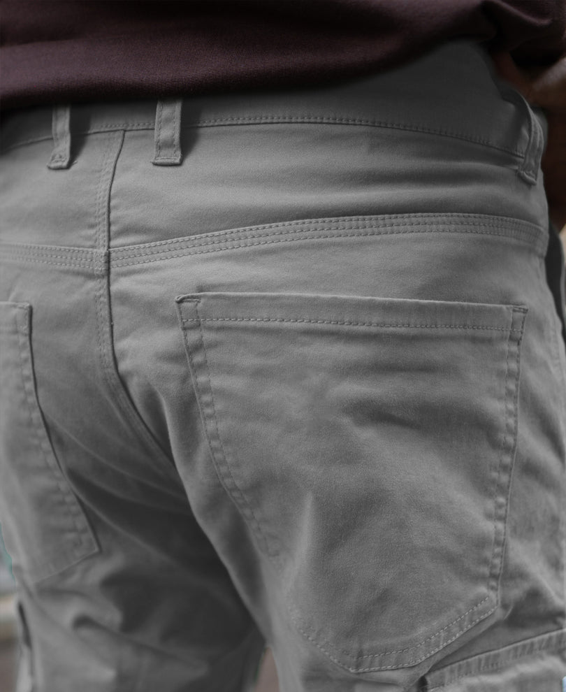 Grey Cotton Cargo Pants