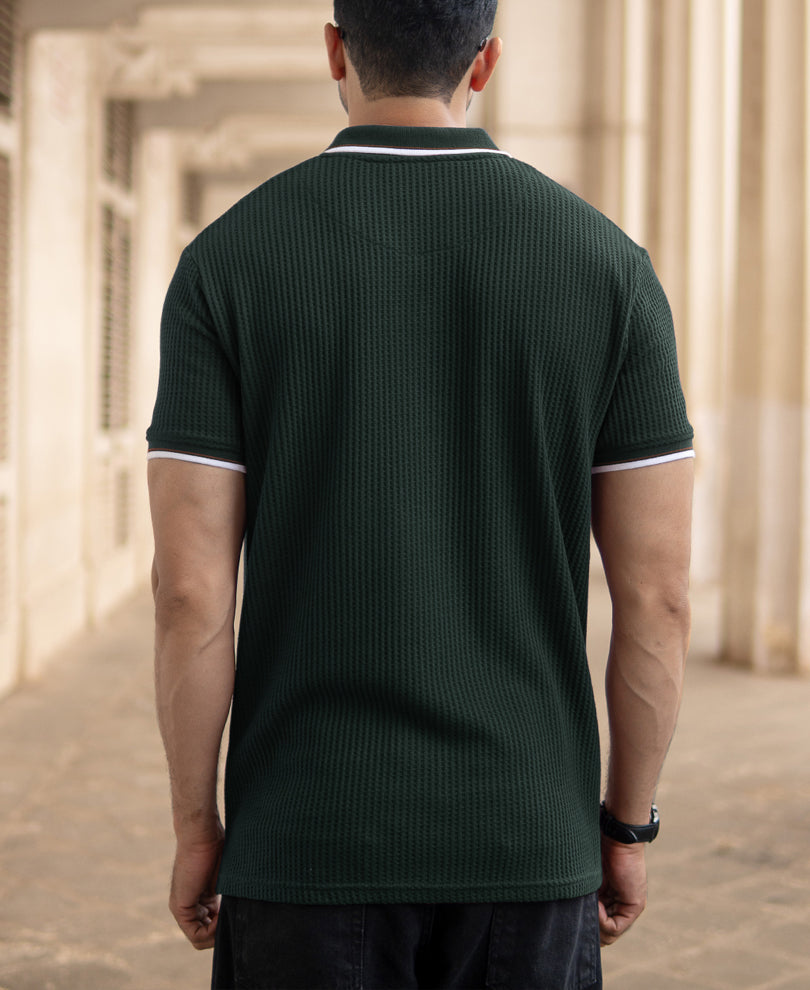 Pine Green Structured Polo T-Shirt