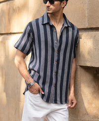 Navy Structured Stripe Shirt