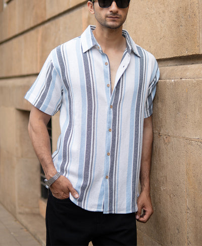 Multicolour Structure Stripe Shirt
