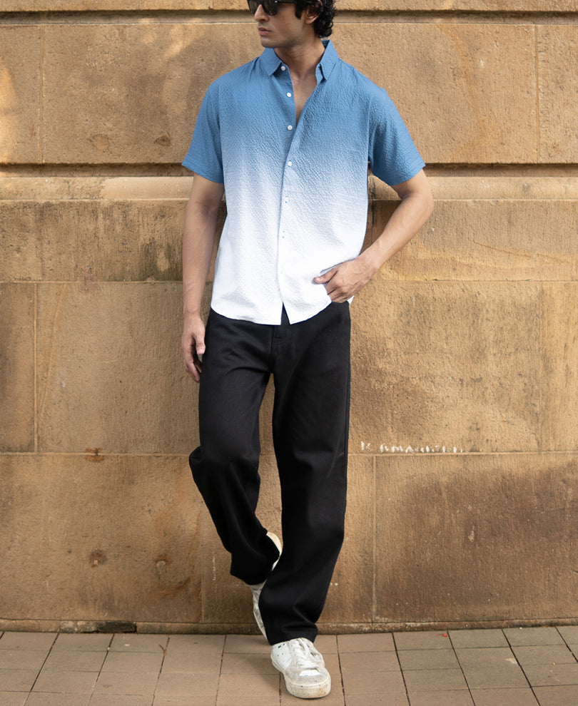 Blue Ombre Structured Shirt