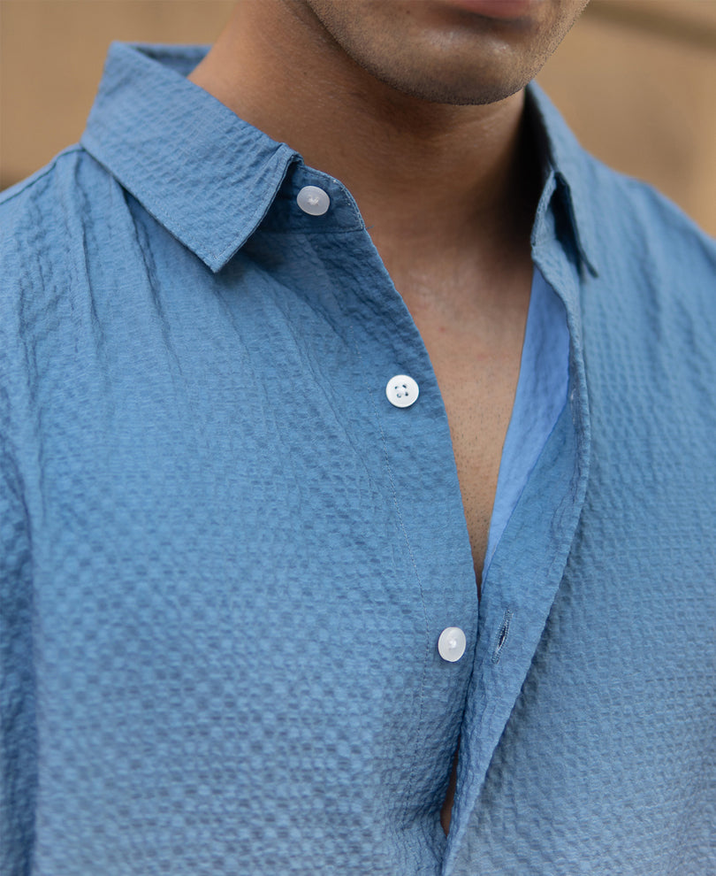 Blue Ombre Structured Shirt