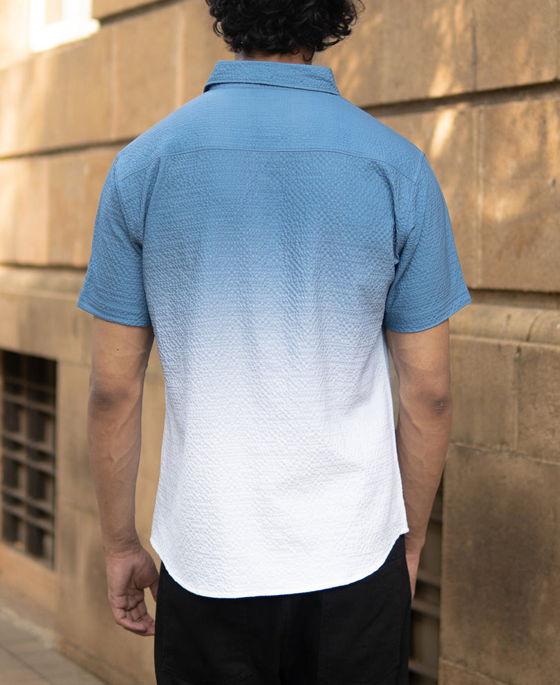Blue Ombre Structured Shirt