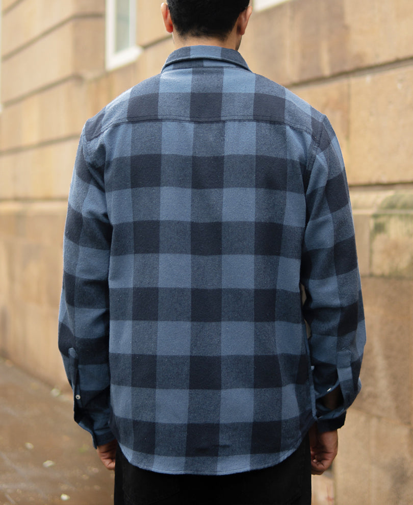Blue Brushed Checked Shirt