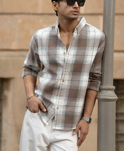 Light Brown Checks Shirt