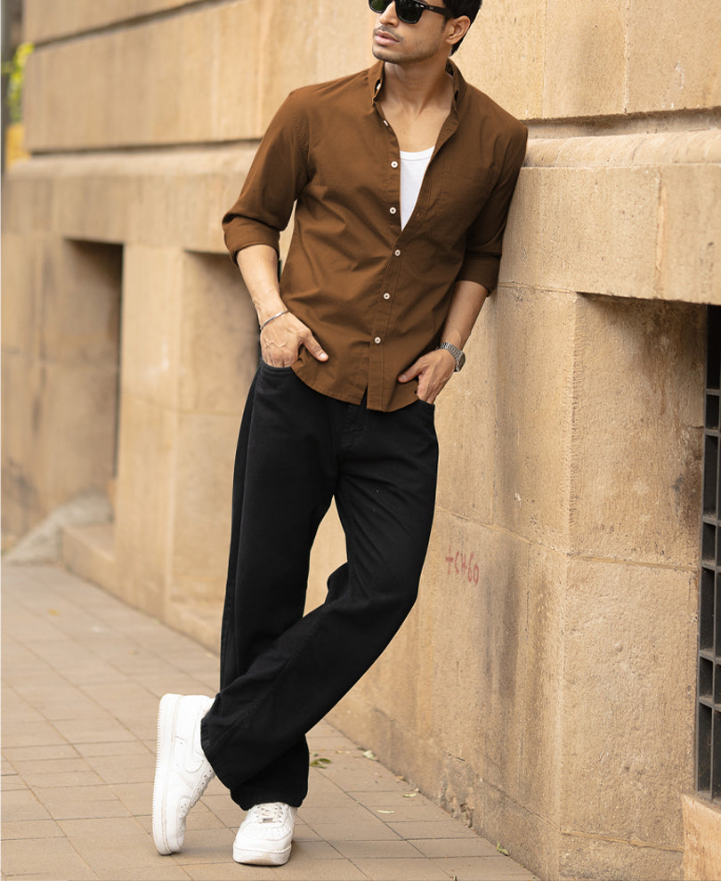Toffee Brown Lightweight Oxford Shirt