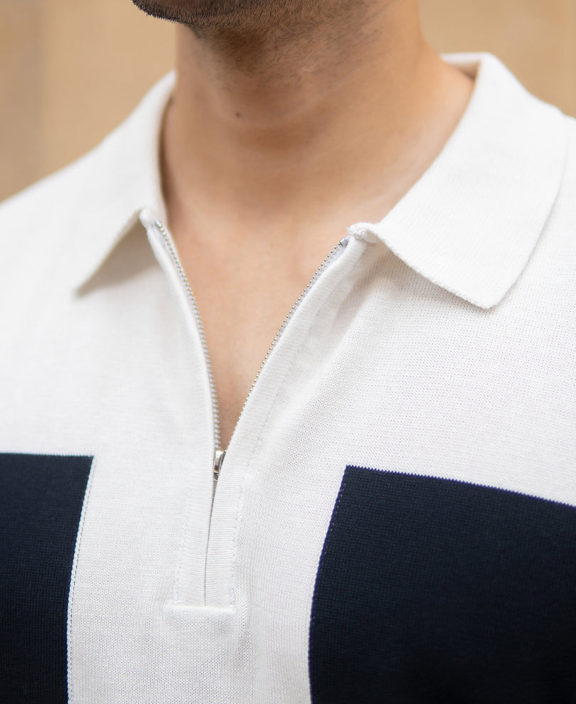 Navy Colour Block T-Shirt
