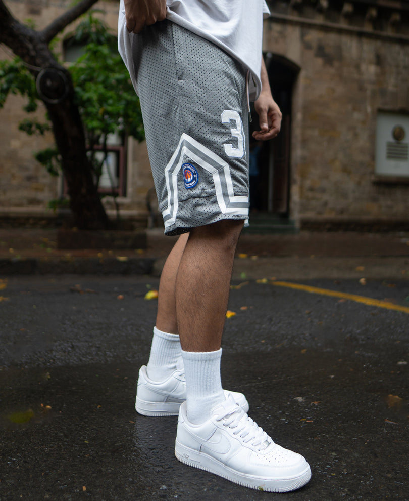 Grey Mesh Jersey Shorts