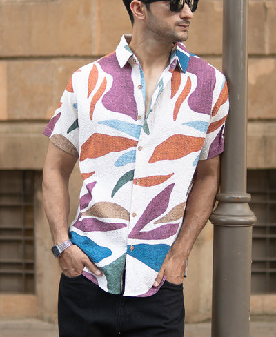 Multicolour Structured Printed Shirt