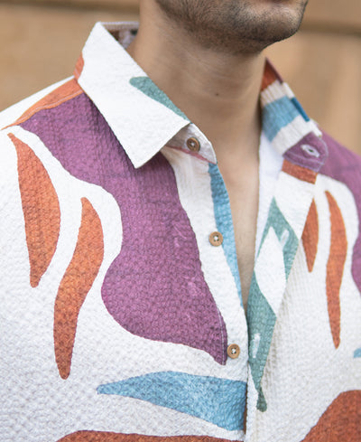 Multicolour Structured Printed Shirt
