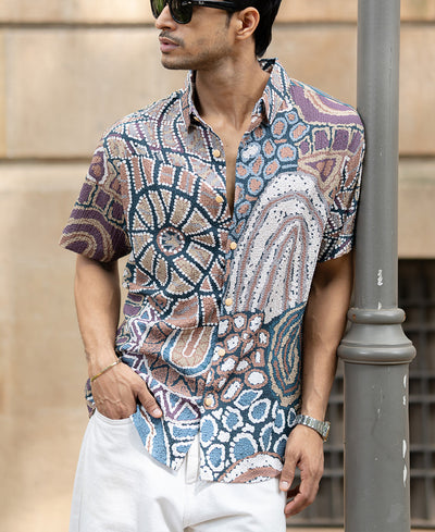 Multicolour Abstract Structured Print Shirt