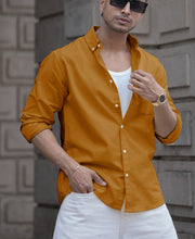 Mustard Cotton Oxford Shirt