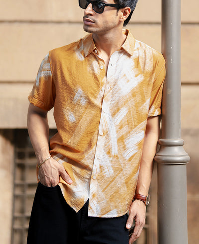 Butterscotch Abstract Print Shirt