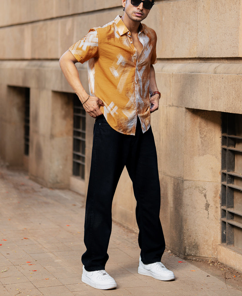 Butterscotch Abstract Print Shirt