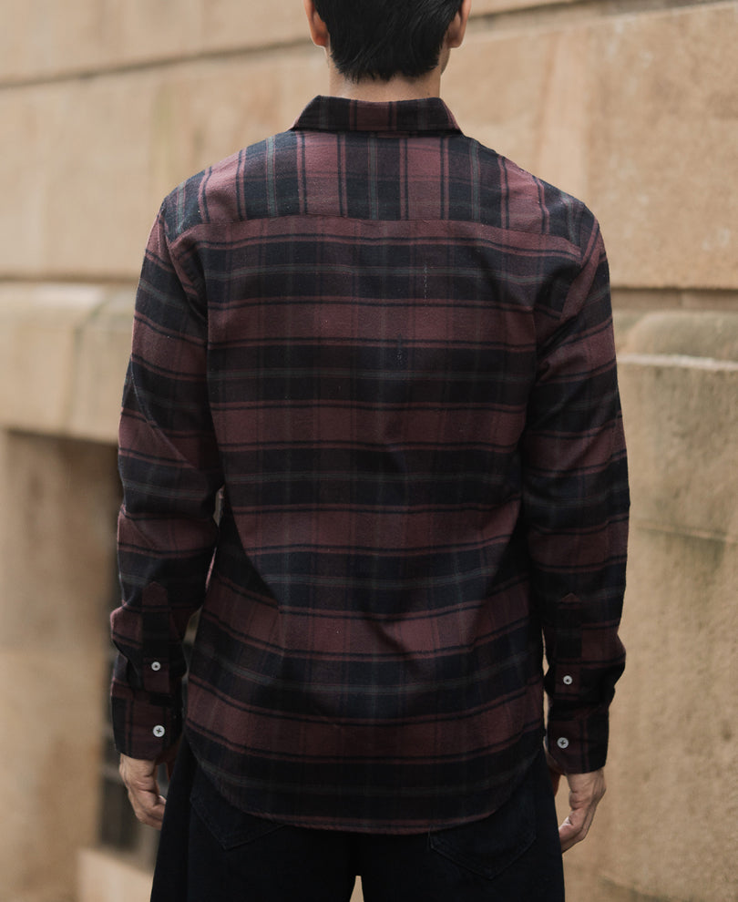 Burnt Brick Lightweight Checks Shirt