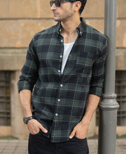 Dark Green Checks Lightweight Shirt