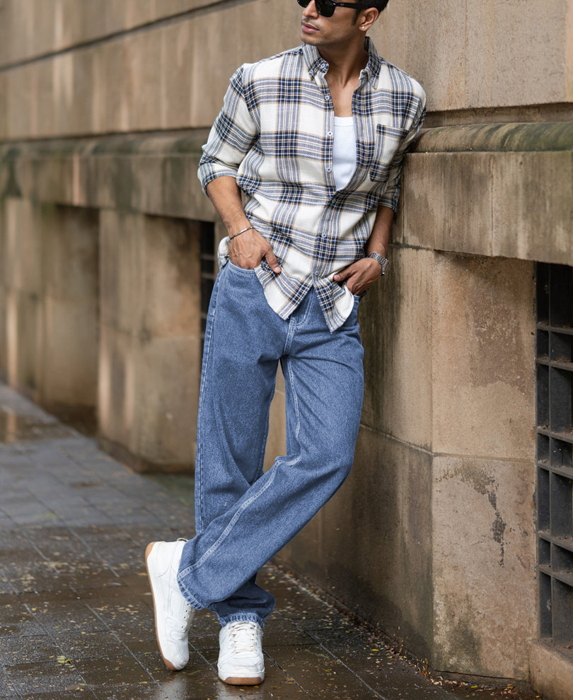 Multicolour Structured Checks Button Down Shirt