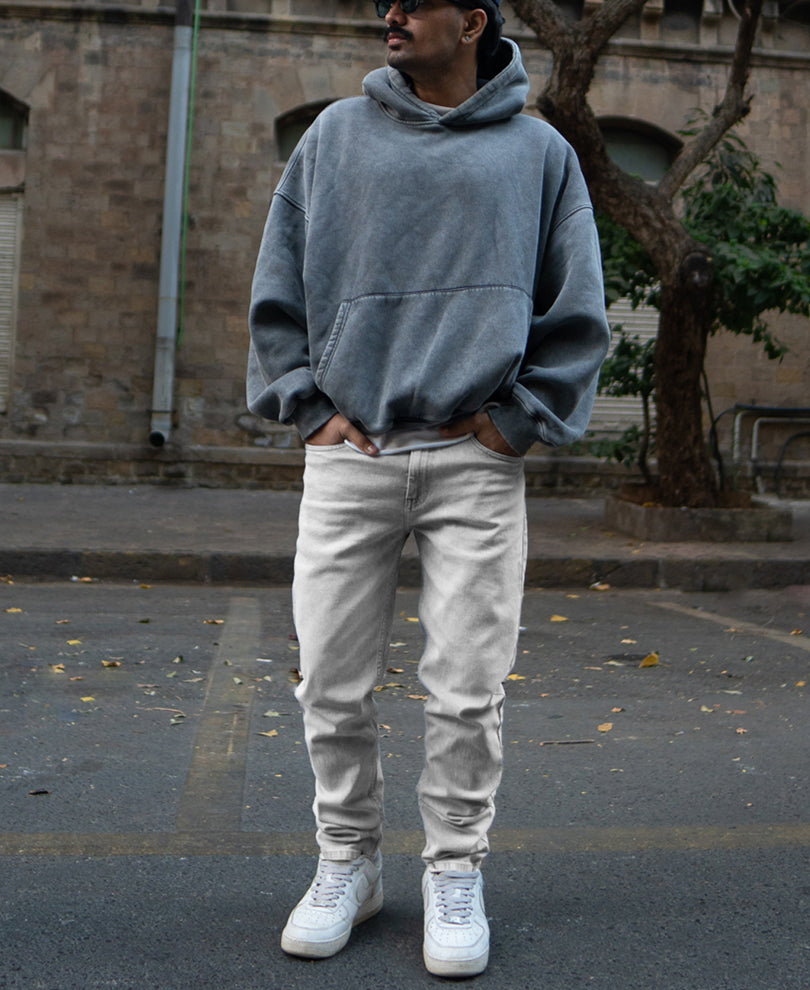Grey Regular Fit Basic Denim Jeans