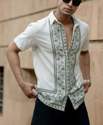 Natural Embroidered Shirt