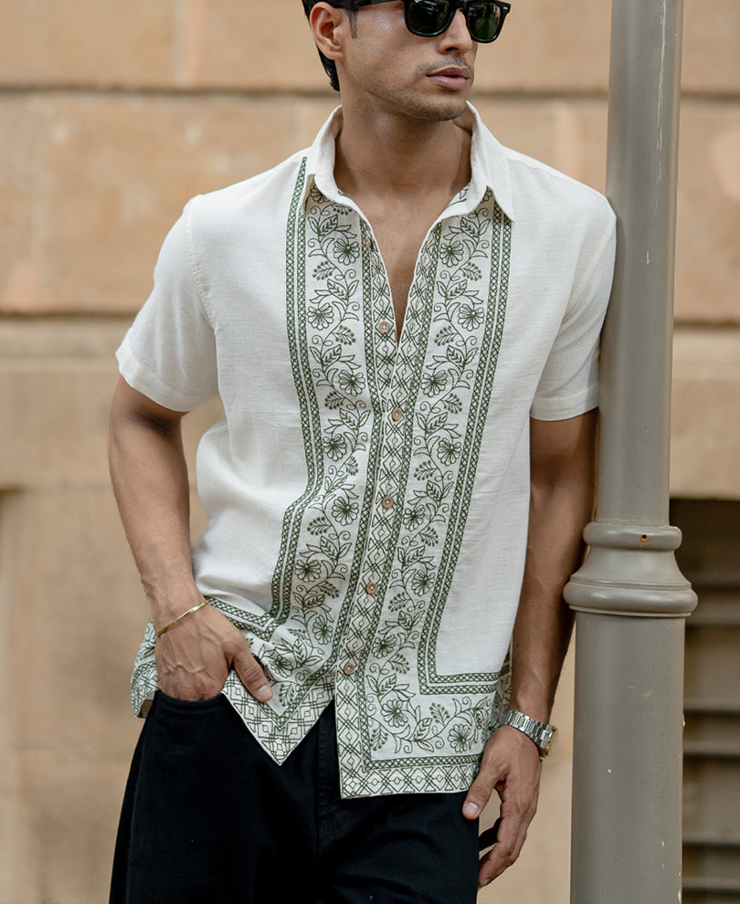 Natural Embroidered Shirt