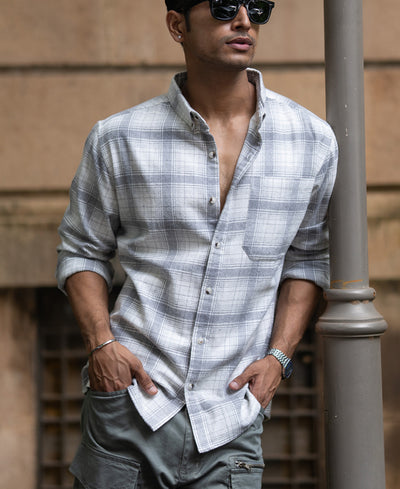 Light Grey Checks Shirt