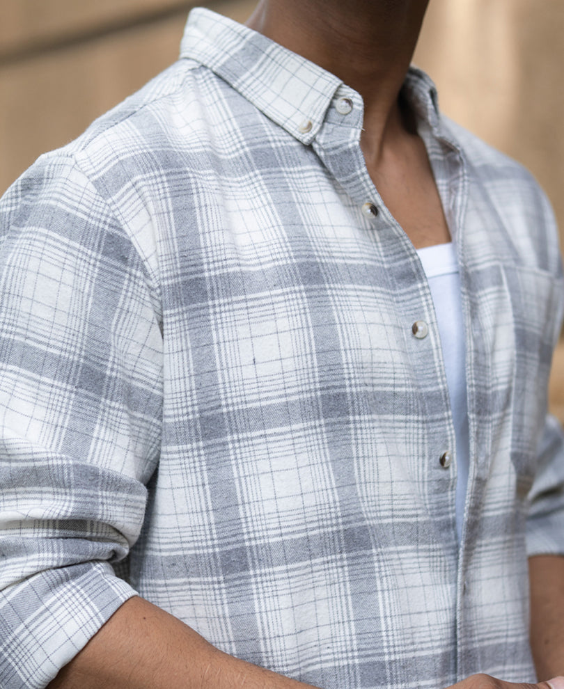Light Grey Checks Shirt