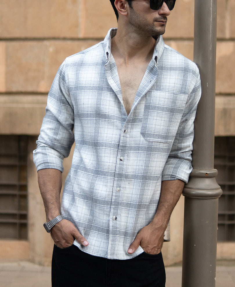 Light Grey Checks Shirt