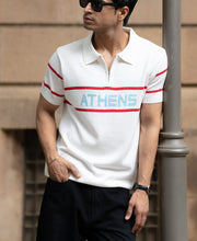White Knitted Polo T-Shirt