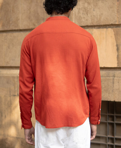 Fiery Red Lightweight Full Sleeves Shirt