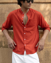 Fiery Red Lightweight Full Sleeves Shirt