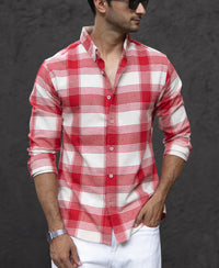 Red Brushed Checked Shirt