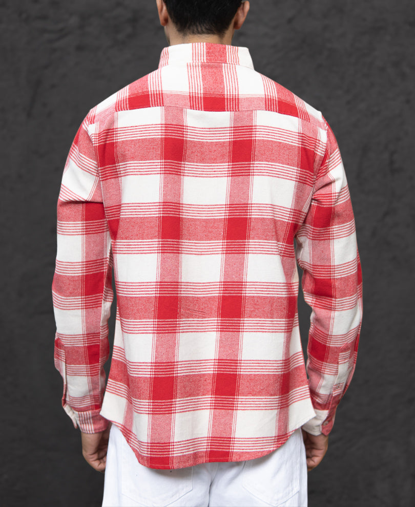 Red Brushed Checked Shirt