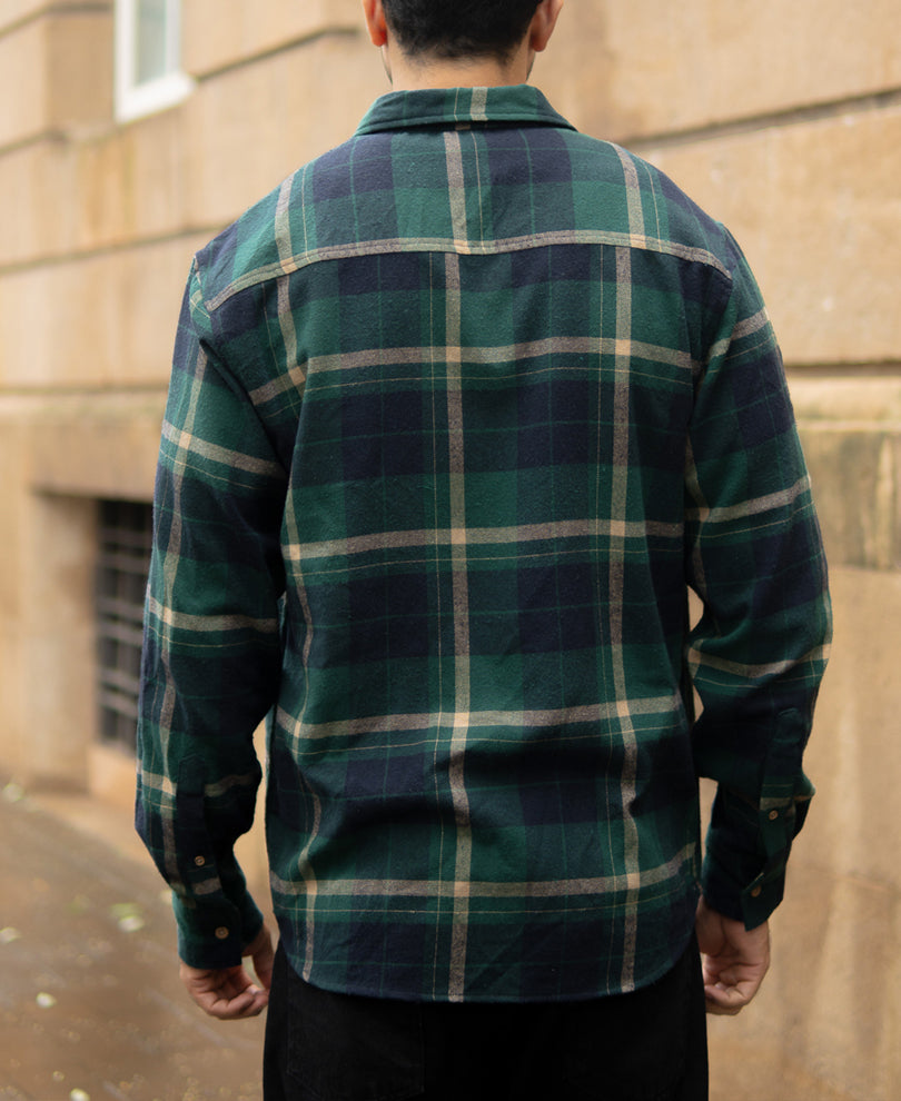 Green Button Down Checks Shirt