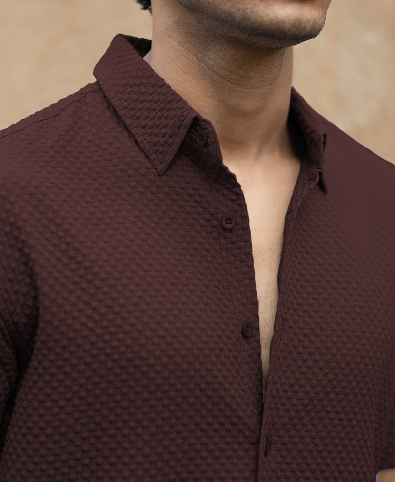 Dark Brown Structured Shirt