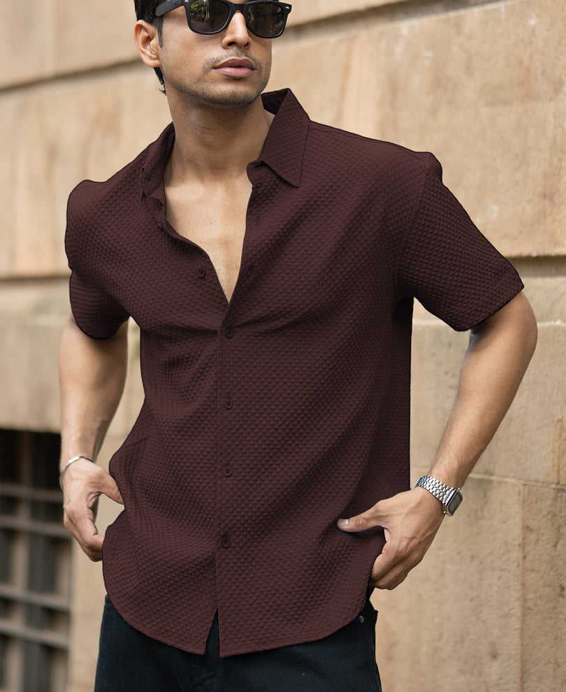 Dark Brown Structured Shirt